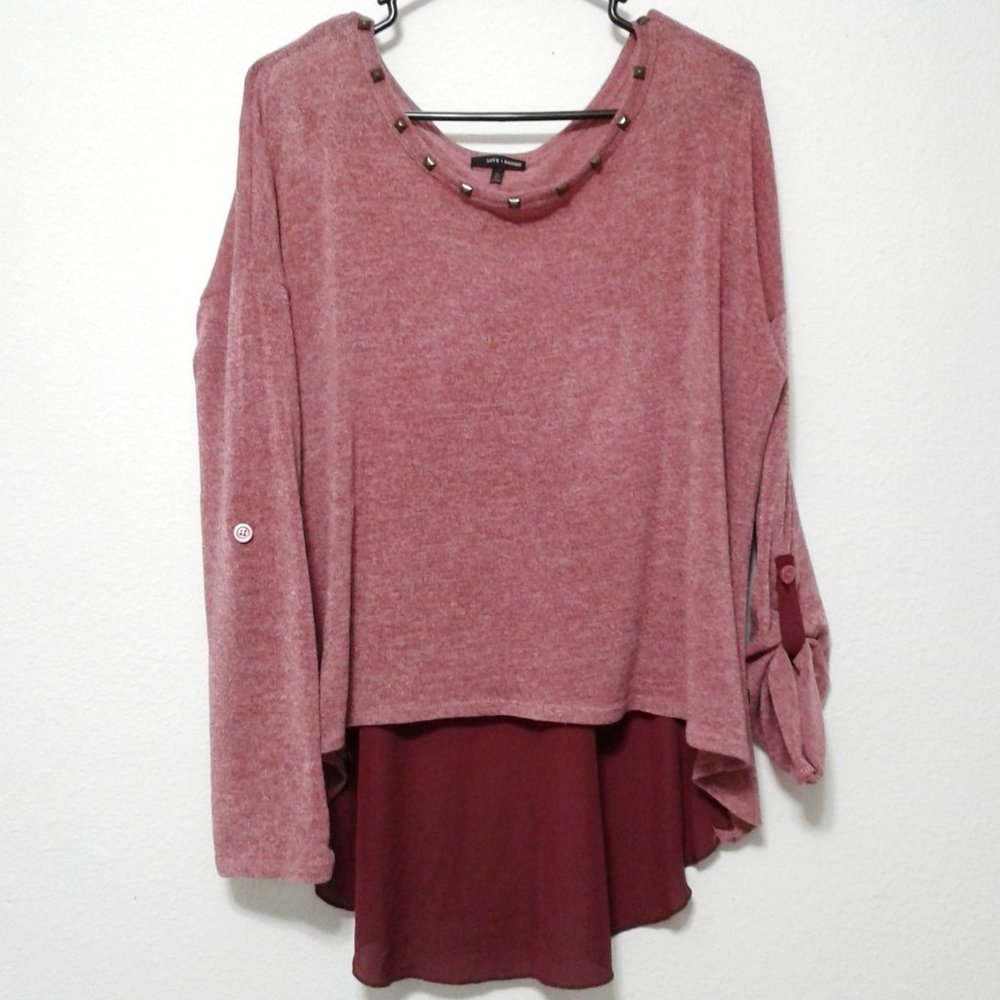 Love Haight Hi-Lo bohemian mixed media tunic